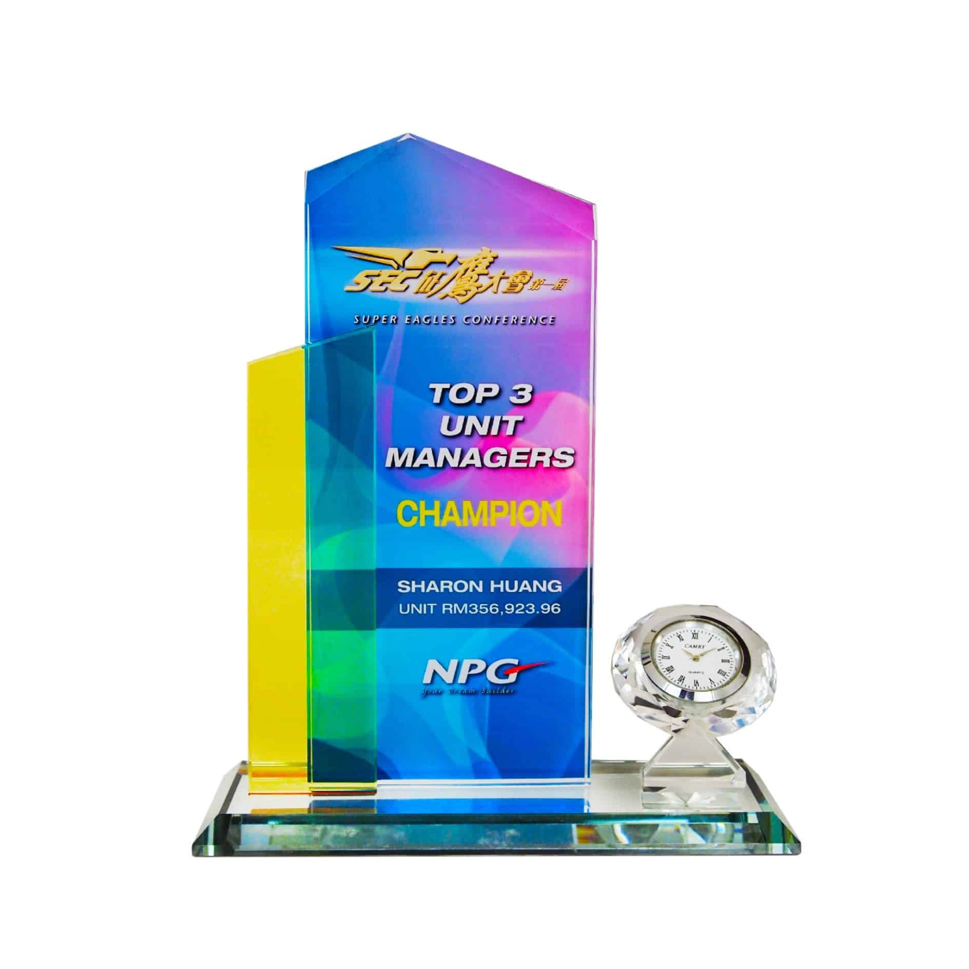 Clock Plaques Crystal Clock Plaque CL2060 Crystal Clock Plaque CL2060