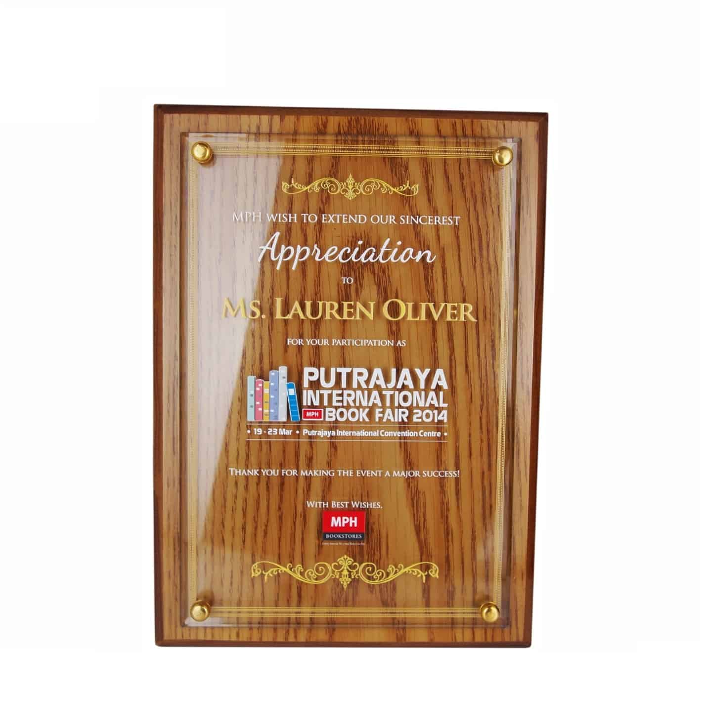 Crystal Plaques Wooden Crystal Plaque CR3035 Wooden Crystal Plaque CR3035