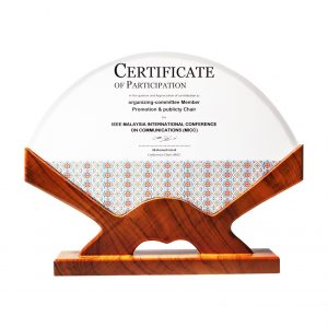 Wooden Crystal Plaque CR3097