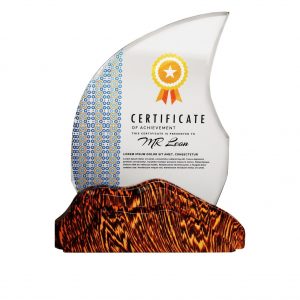 Wooden Crystal Plaque CR3105