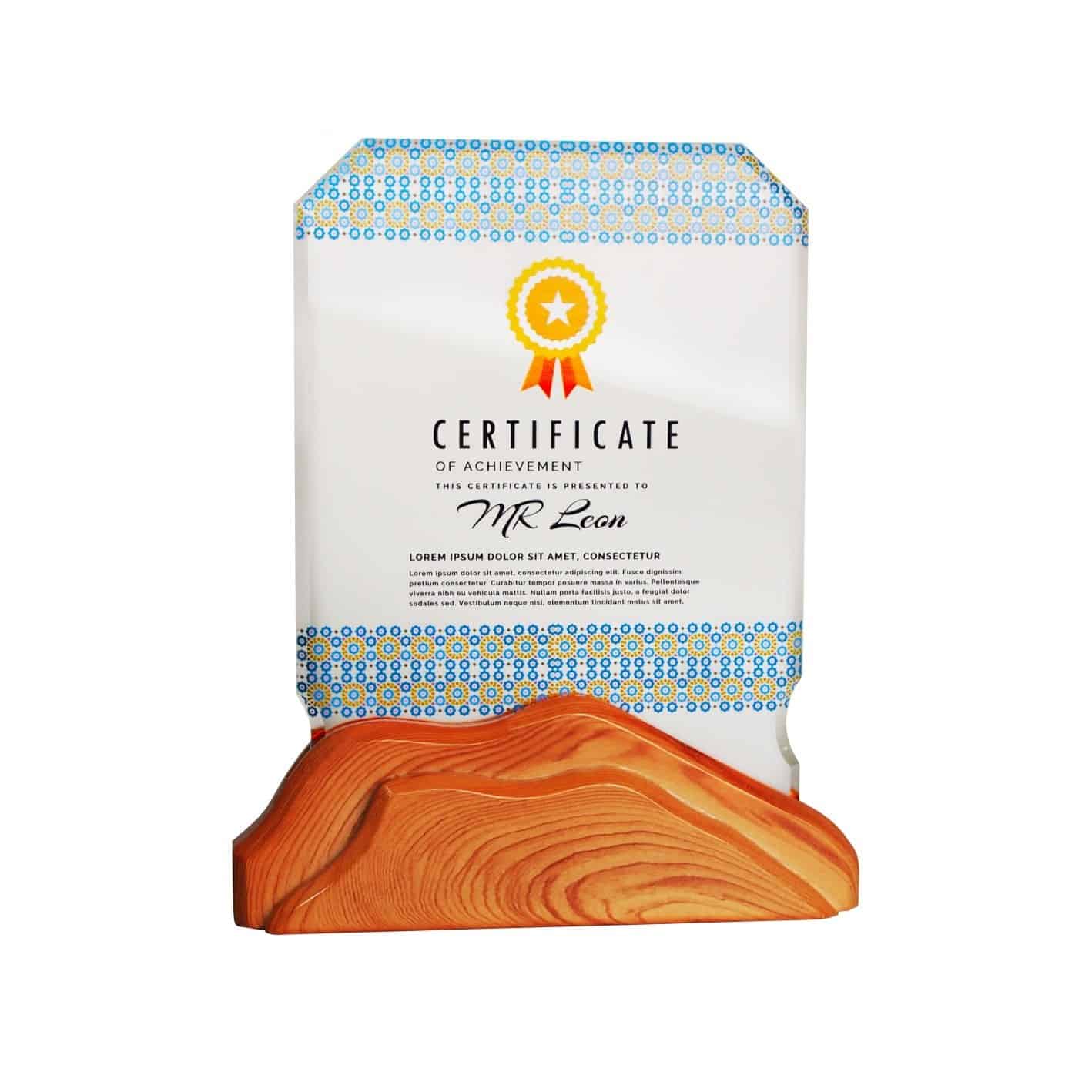 Crystal Plaques Wooden Crystal Plaque CR3107 Wooden Crystal Plaque CR3107