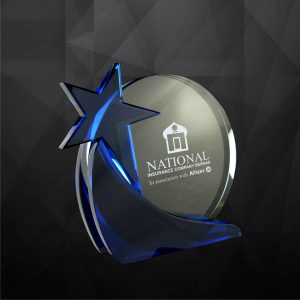 Crystal Plaques Round Crystal Star Award CR9054 Round Crystal Star Award CR9054