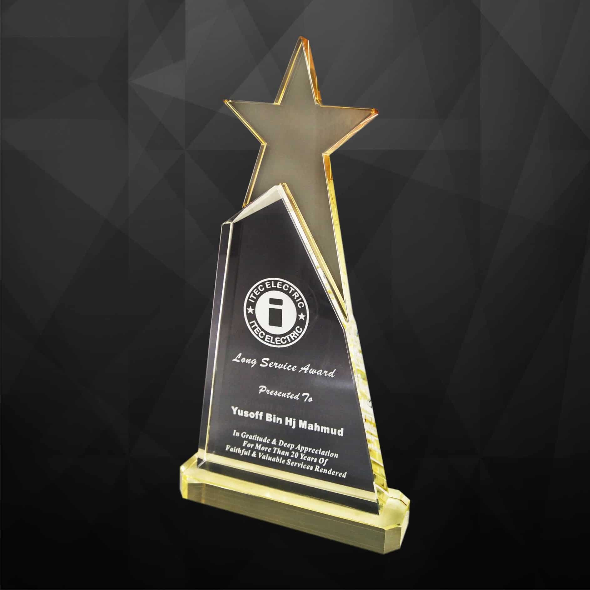 Crystal Plaques Crystal Star Award CR9119 Crystal Star Award CR9119
