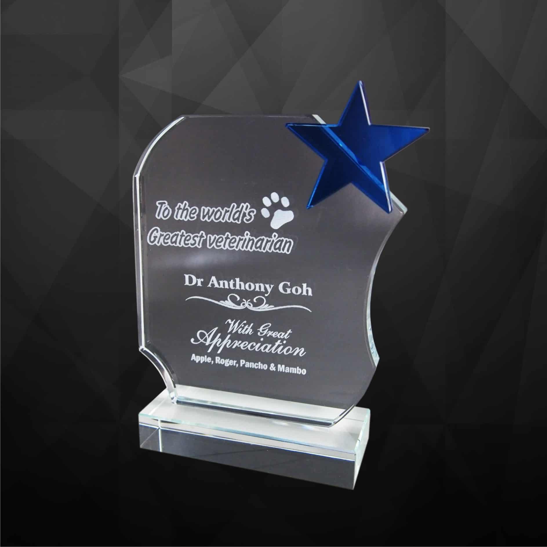 Crystal Plaques Crystal Star Award CR9129 Crystal Star Award CR9129