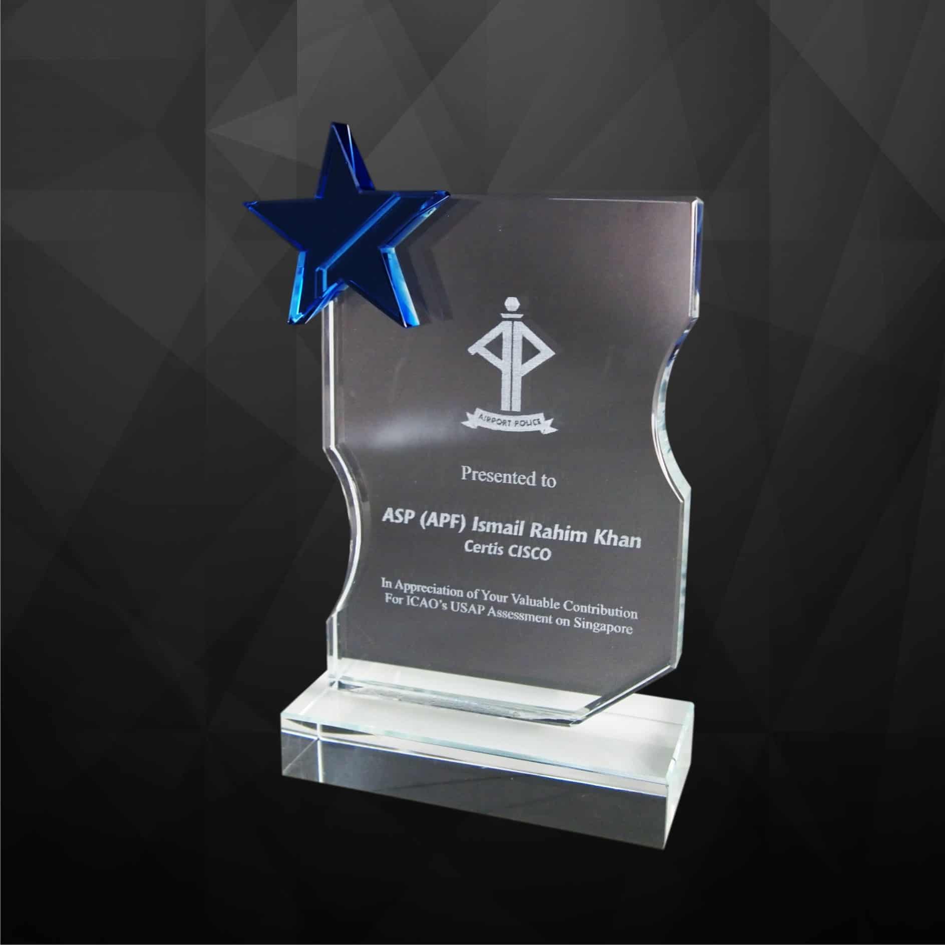 Crystal Plaques Crystal Star Award CR9130 Crystal Star Award CR9130