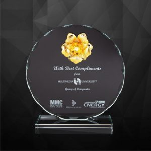 Crystal Plaques Round Crystal Flower Plaque CR9217 Round Crystal Flower Plaque CR9217