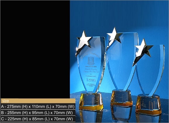 Crystal Trophy Star Crystal Trophy CR9315 Star Crystal Trophy CR9315